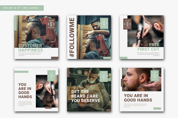 Barber shop social media post template