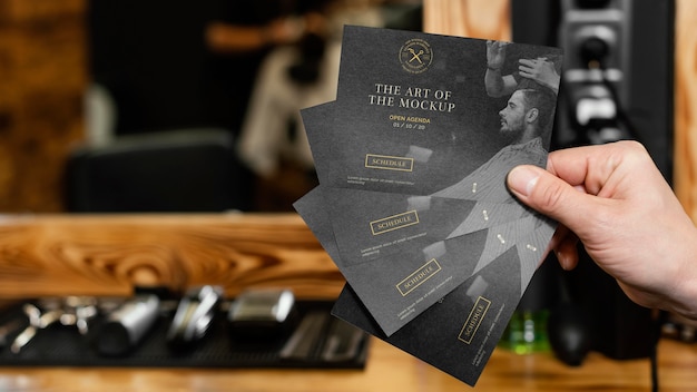 Barber shop stationery mock-up assortment