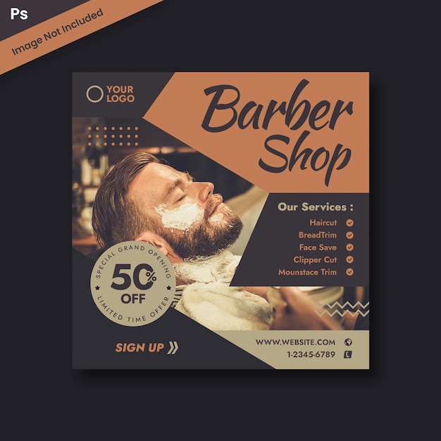 PSD barber social media template