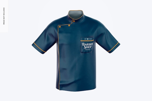 barber uniform mockup front view