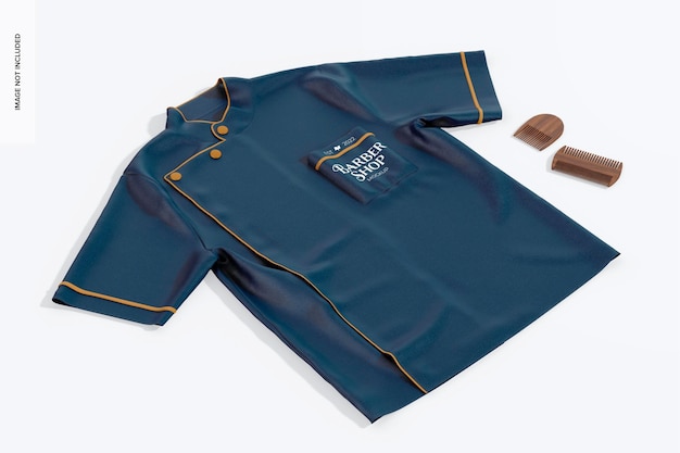 Prospettiva mockup uniforme da barbiere