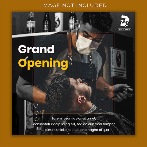Barbershop Grand Opening social media banner template