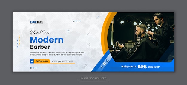 PSD 이발소 머리 절단 소셜 미디어 facebook 표지 디자인 템플릿