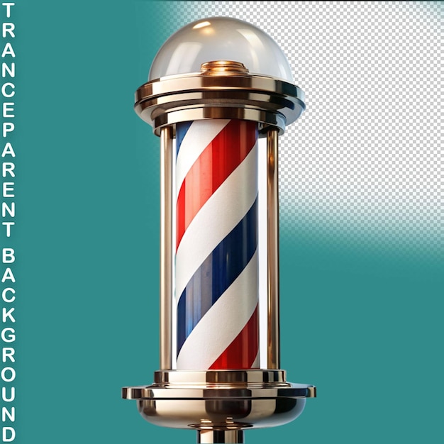 Barbershop pole on transparent background