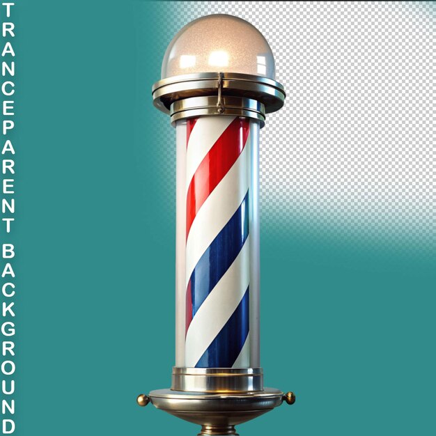 Barbershop pole on transparent background