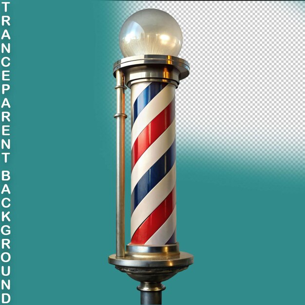 PSD barbershop pole on transparent background