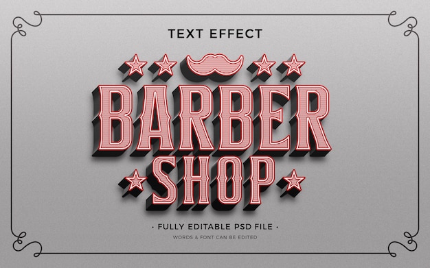 PSD barbershop  text effect