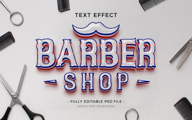 PSD barbershop  text effect