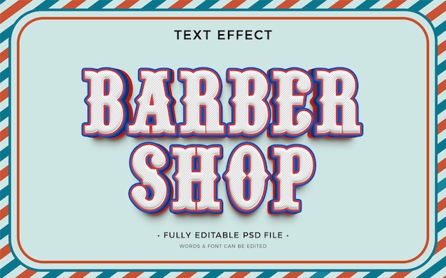 PSD barbershop   text effect