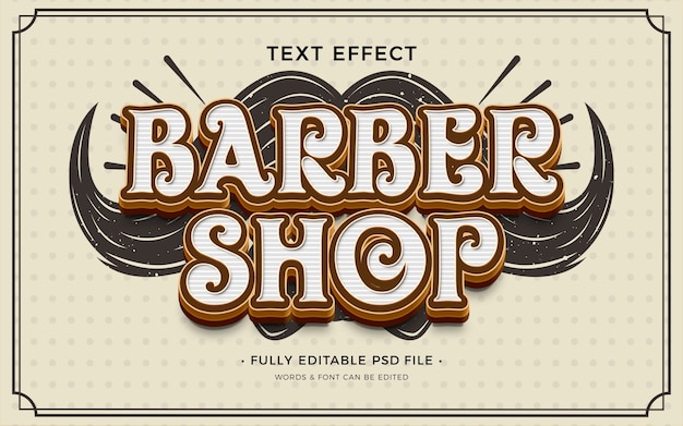 PSD barbershop   text effect