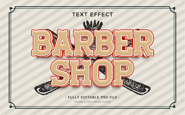 PSD barbershop  text effect