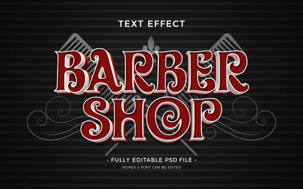 PSD barbershop  text effect