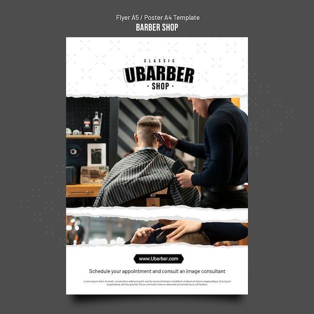 PSD barbershop vertical flyer template