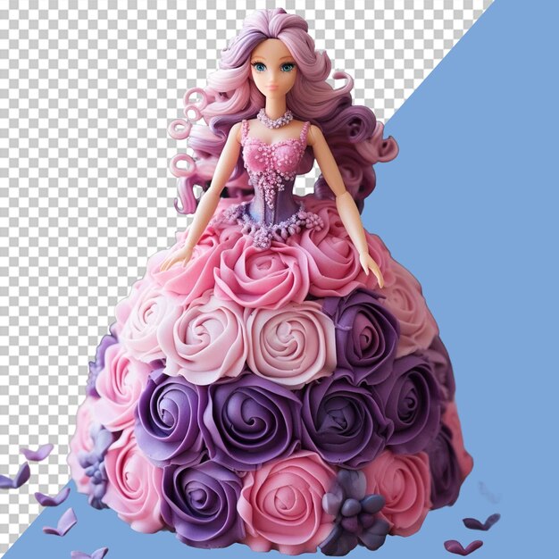 PSD barbie doll cake png-illustratie