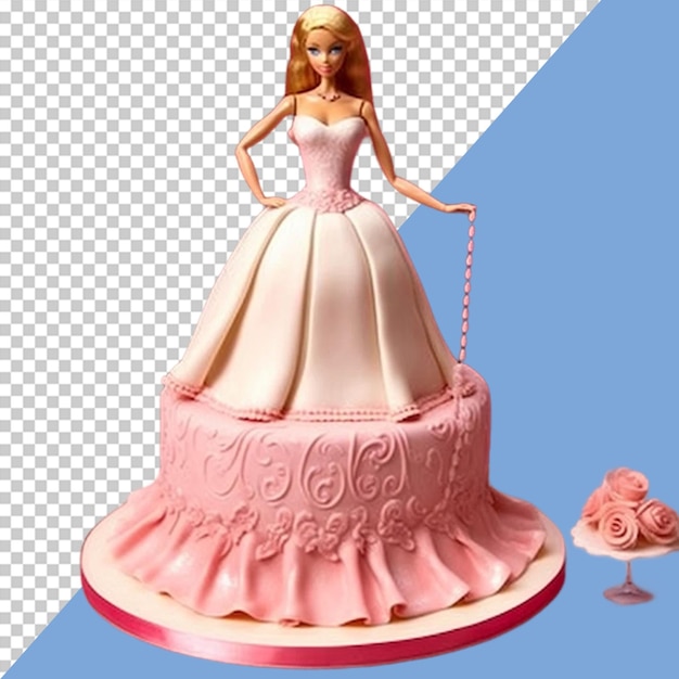 PSD barbie doll cake png illustratie