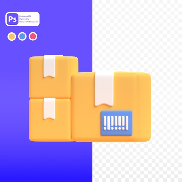 barcode in 3d render for graphic asset web presentation or other