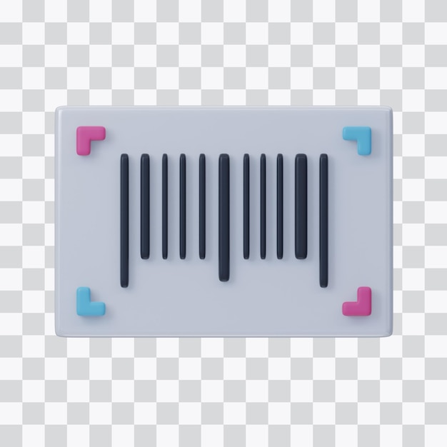 PSD barcode scan 3d icon