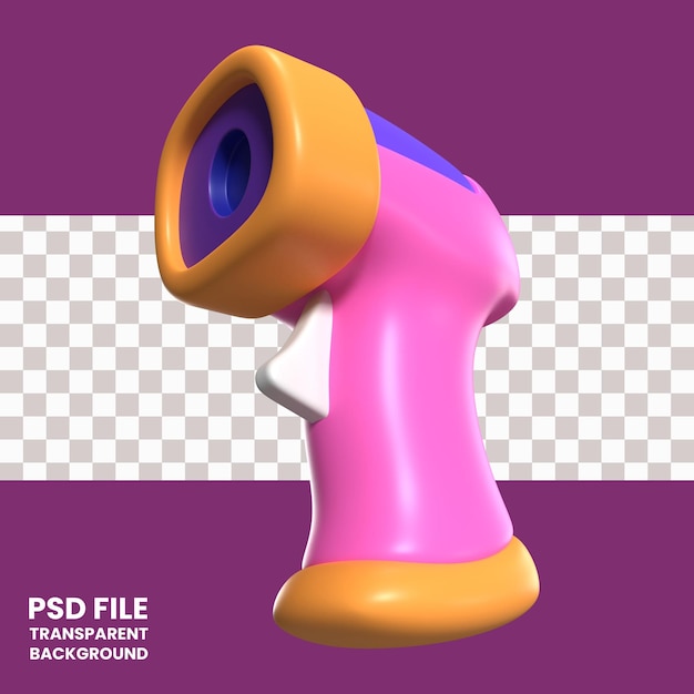 PSD barcode scanner 3d illustration icon