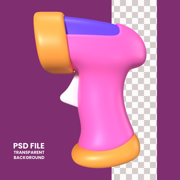 PSD barcode scanner 3d illustration icon