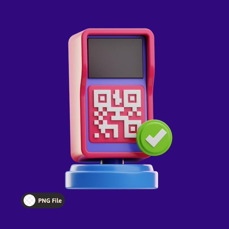 PSD barcode scanner payment business illustration 3d