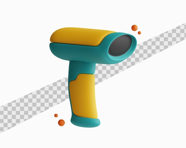 PSD barcode scanner product 3d illustration