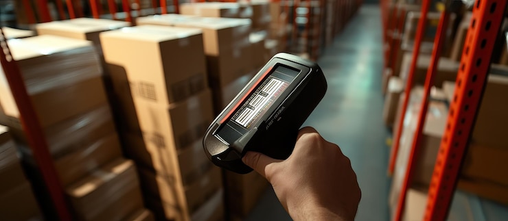 PSD barcode scanner in warehouse