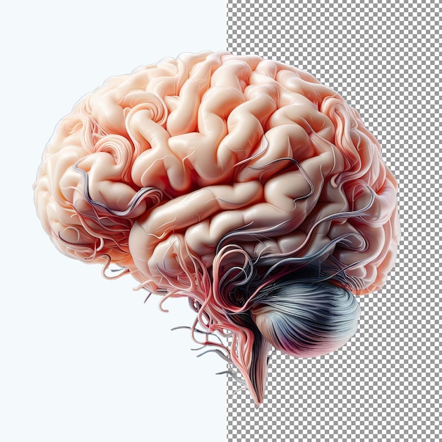 PSD bardzo szczegółowe renderowanie 3d ludzkiego mózgu png