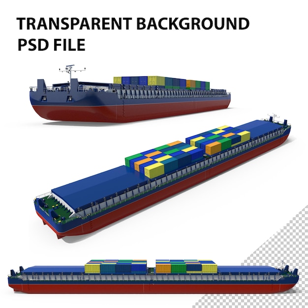 PSD barge with containers png