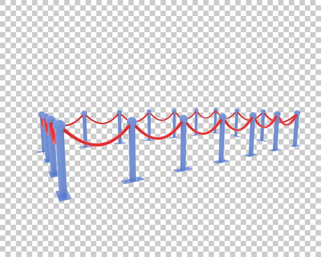 PSD bariera liniowa izolowana na tle ilustracja renderingu 3d