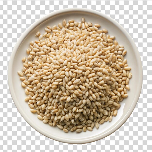 PSD barley on plate isolated on transparent background