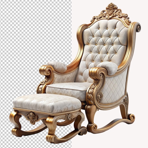 PSD baroque inspiredrockingchairandottoman