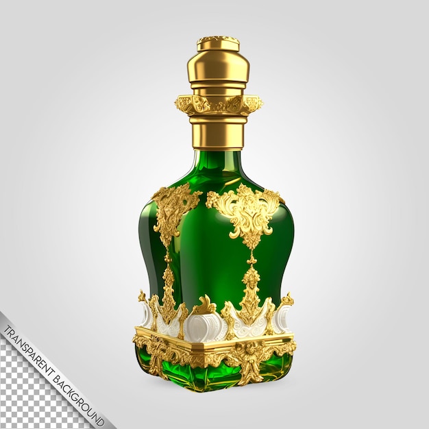 Baroque luxury bottle transparent background