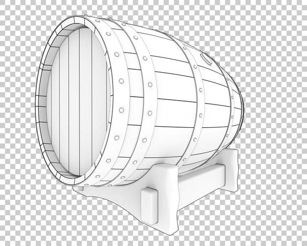 PSD barrel isolated on transparent background 3d rendering illustration