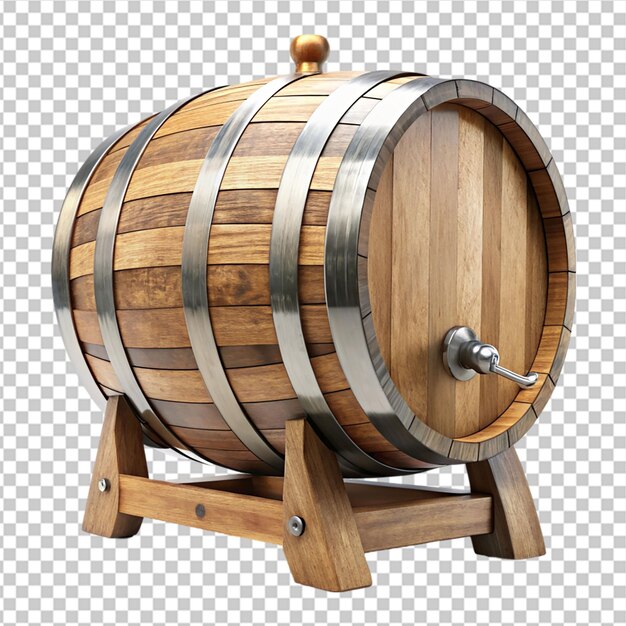 PSD barrel on a stand on transparent background