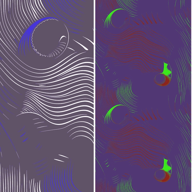 PSD barreleye fish with unique dome shaped light innovative desi nature pattern vector designs