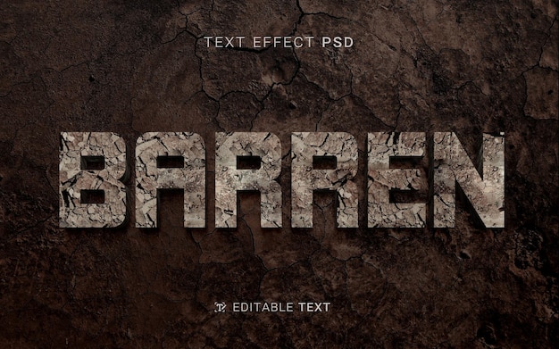 PSD barren text effect