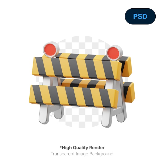 PSD barrier 3d icon premium psd