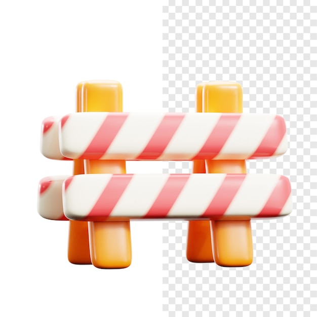 Barrier Board onder bouw 3D Icon Illustratie