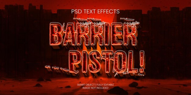 PSD barrière pistool tekst effect