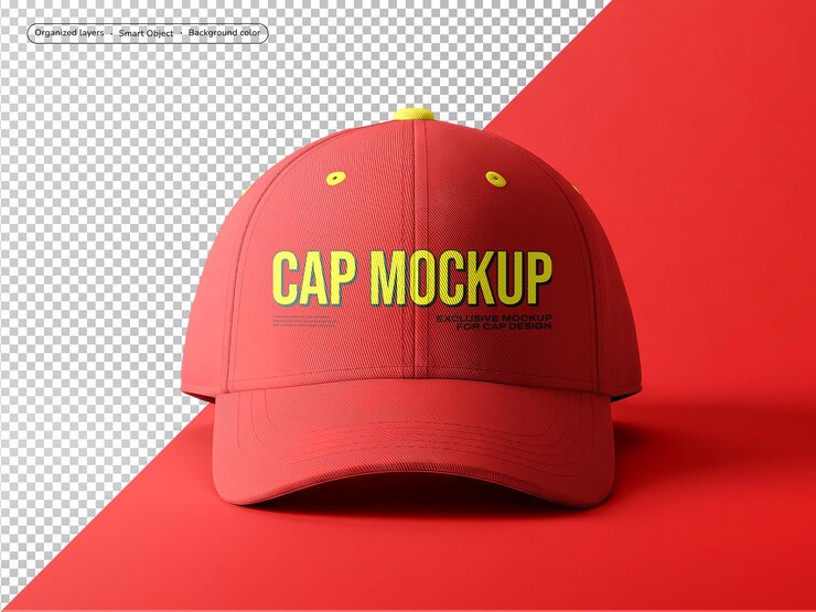PSD baseball cap mockup front view