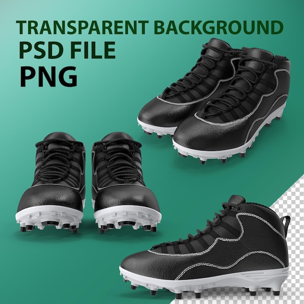 PSD baseball cleats black png