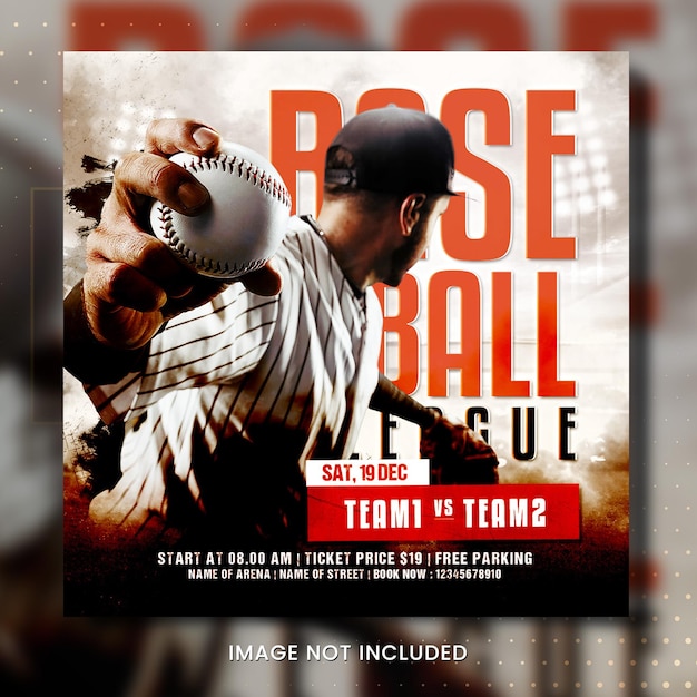 PSD baseball game sport poster