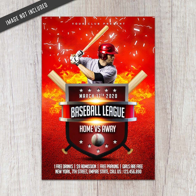 PSD baseball league flyer template