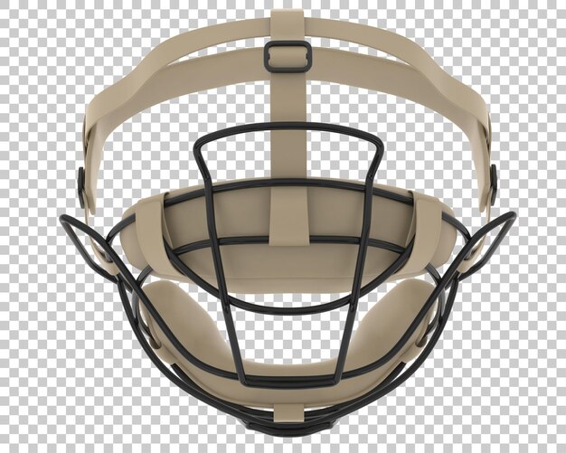 PSD baseball mask isolated on transparent background 3d rendering illustration