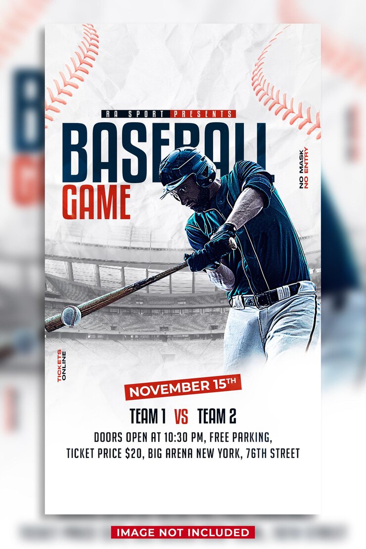 Baseball match day Social Media Instagram Story template