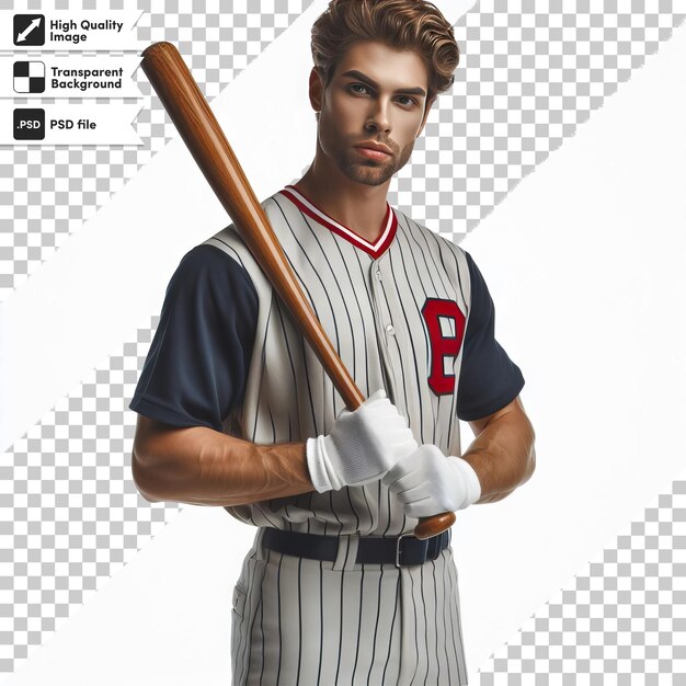 PSD a baseball player with a bat and a letter b on it