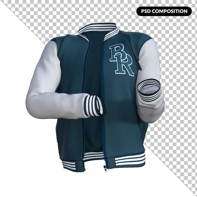 baseball style jacket isolated 3d