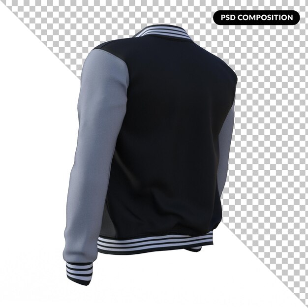 PSD baseball style jacket isolated 3d