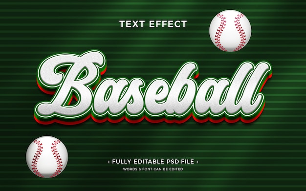 PSD baseball text effect