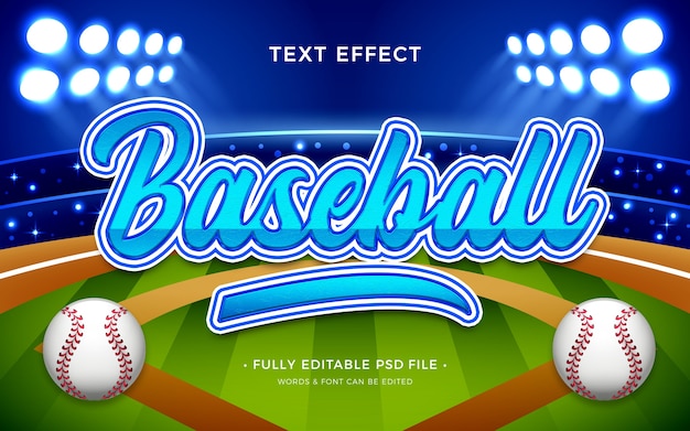 PSD baseball text effect